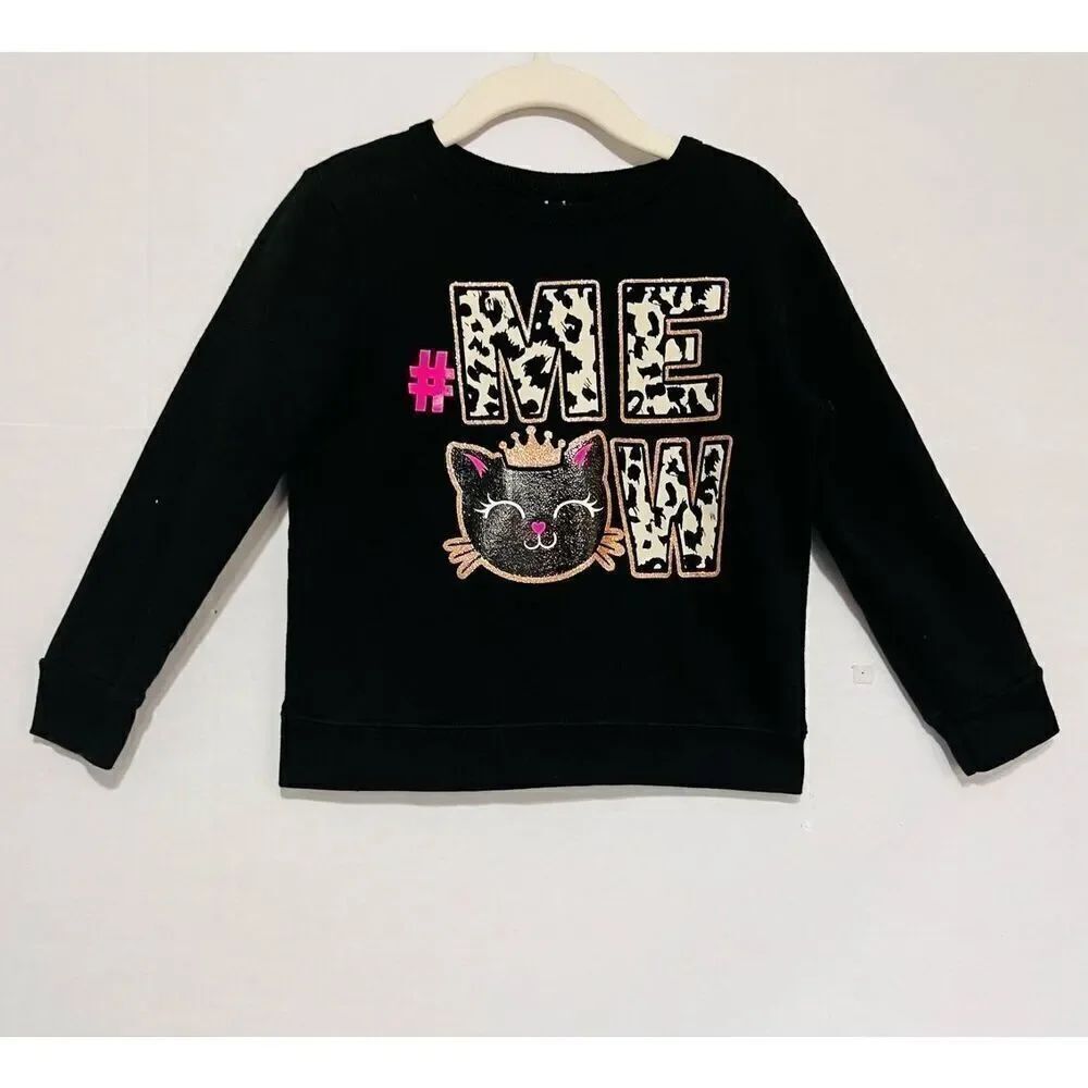 Garanimals Black MEOW Sweatshirt Girls Sz 4T